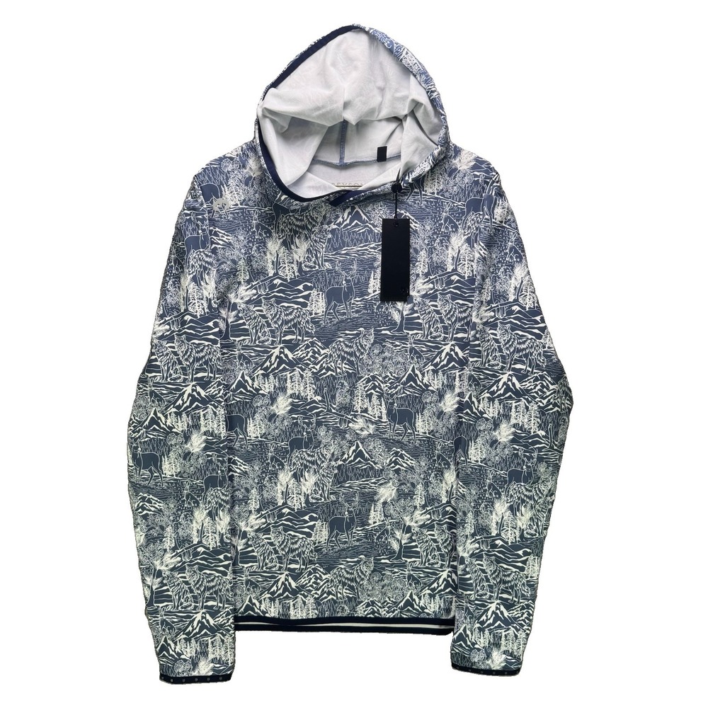 Greyson Colorado Hoodie Mens Medium Blue In The Valley AOP Lightweight NWT $180